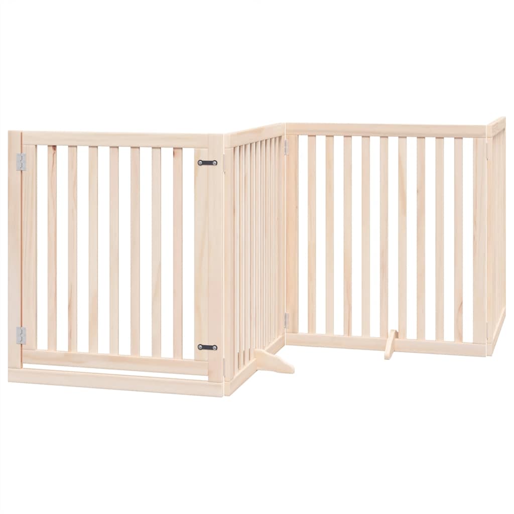 Kokkupandav koeravärav uksega, 6 paneeli, 480 cm, paplipuit