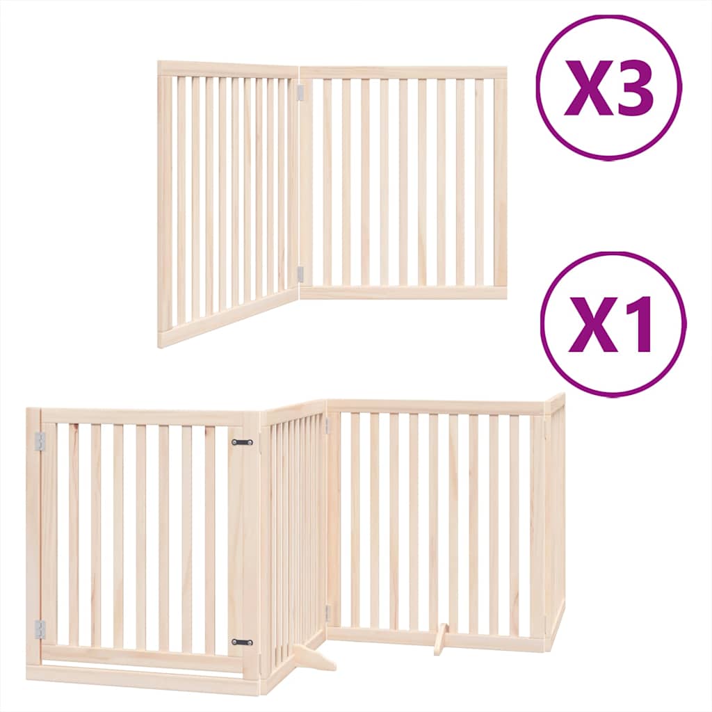 Kokkupandav koeravärav uksega, 10 paneeli, 800 cm, paplipuit