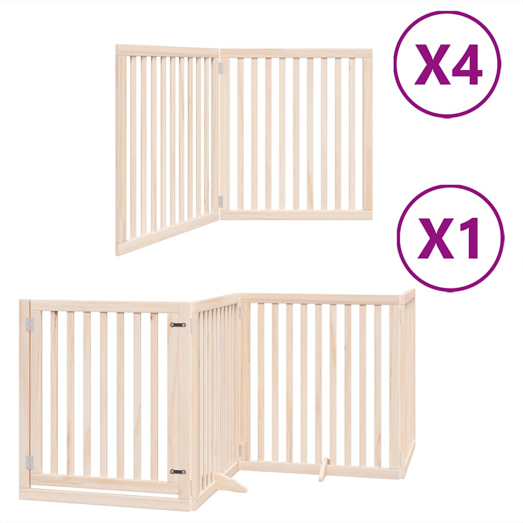 Kokkupandav koeravärav uksega, 12 paneeli, 960 cm, paplipuit