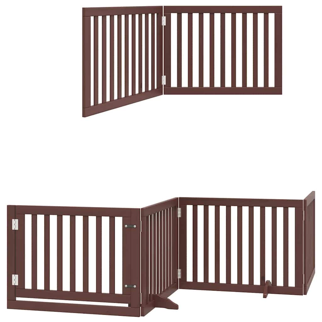 Kokkupandav koeravärav uksega, 10 paneeli, pruun 800 cm, pappel
