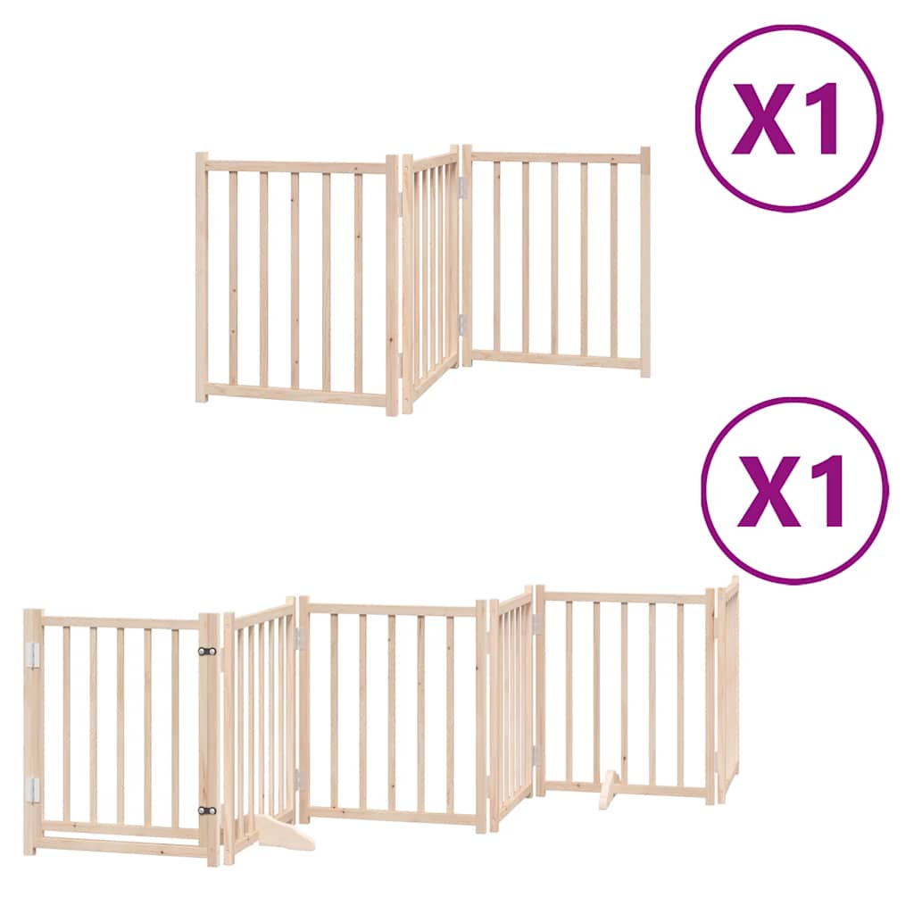 Kokkupandav koeravärav uksega, 9 paneeli, 450 cm, paplipuit