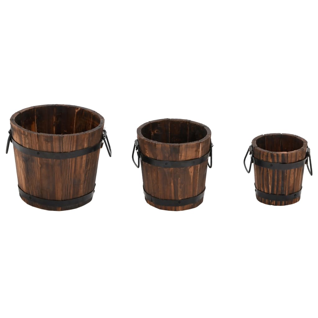 3-osaline puidust taimeämbrite komplekt, nulupuit