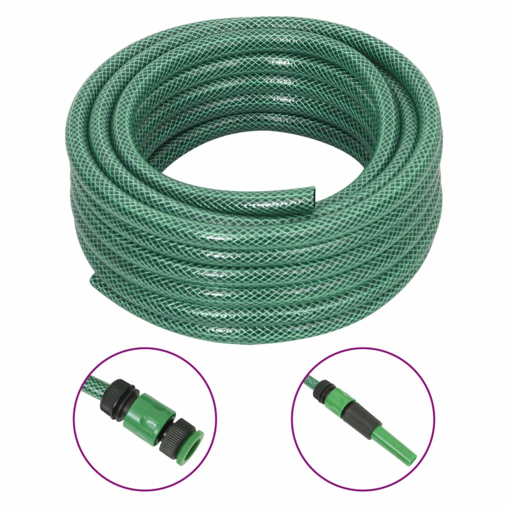 Aiavoolik koos kinnituskomplektiga, roheline, 0,5" 30 m PVC