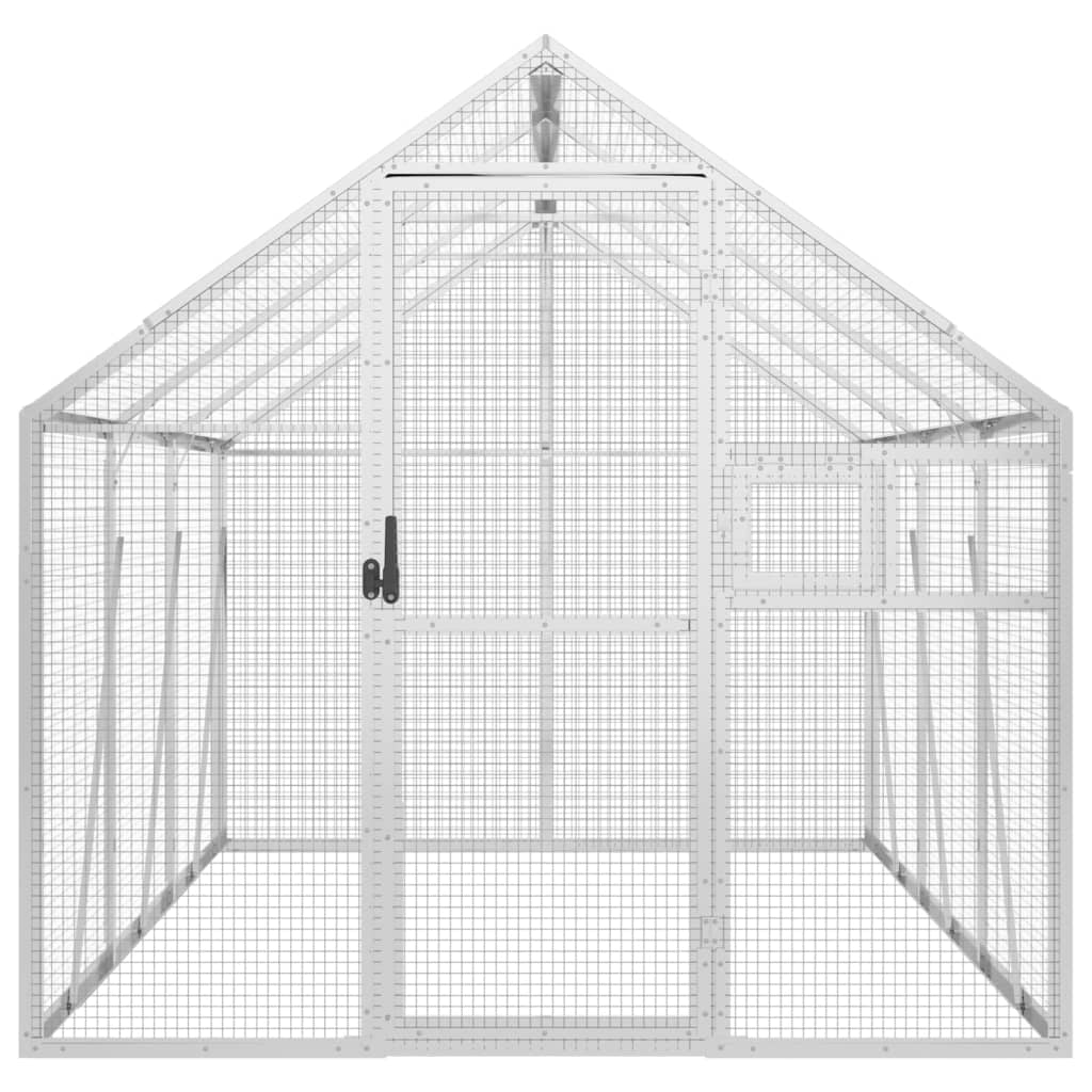 Linnumaja, hõbedane, 1,79x3x1,85 m alumiinium