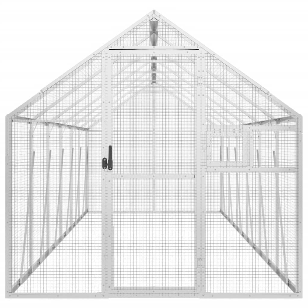 Linnumaja, hõbedane, 1,79x6x1,85 m alumiinium