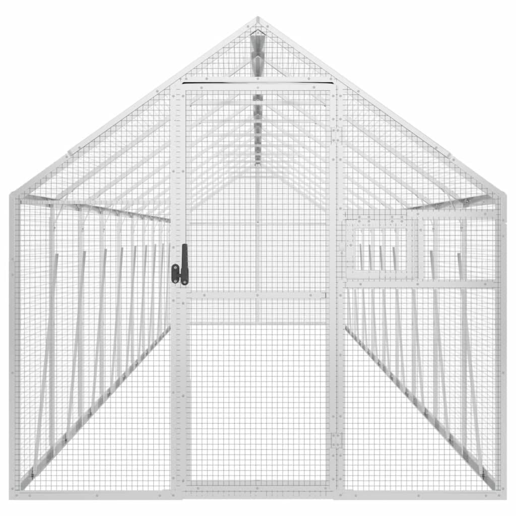 Linnumaja, hõbedane, 1,79x10x1,85 m alumiinium