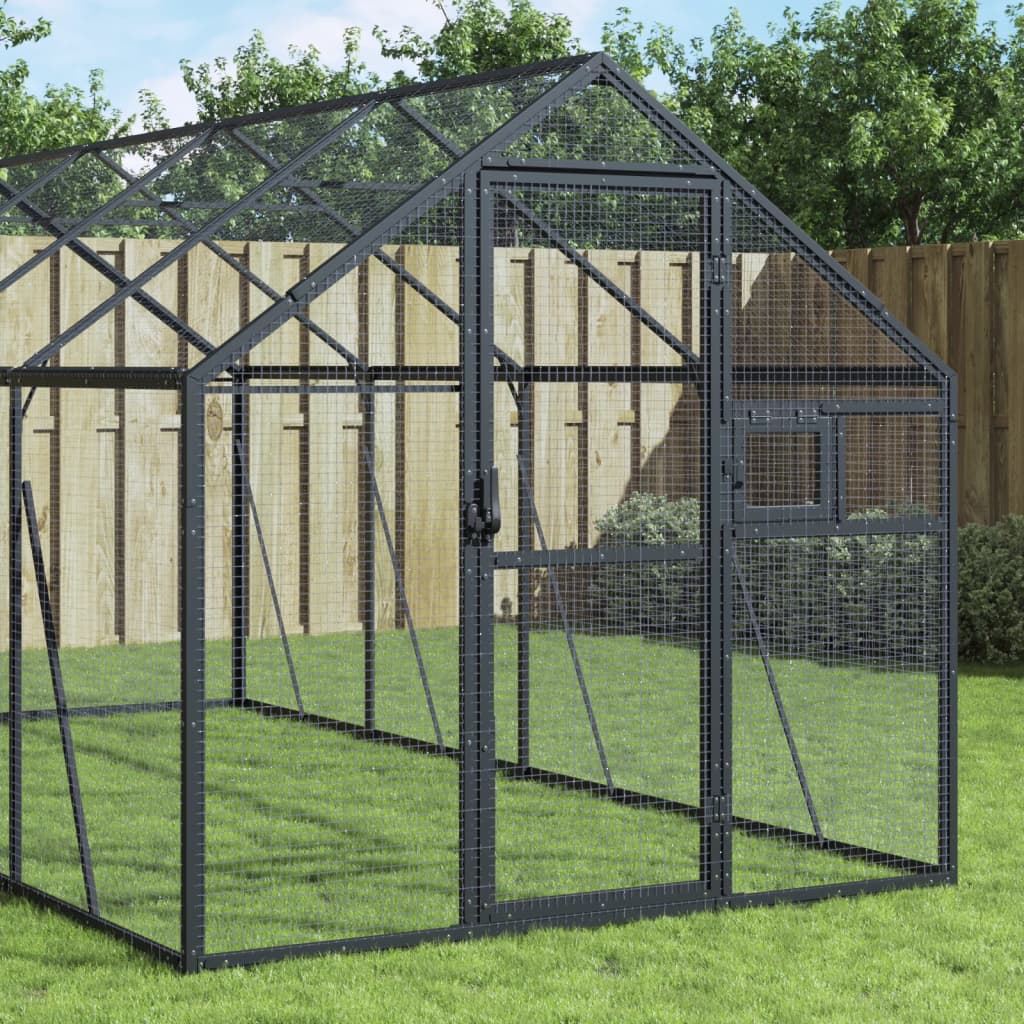 Linnumaja, antratsiit, 1,79x10x1,85 m alumiinium