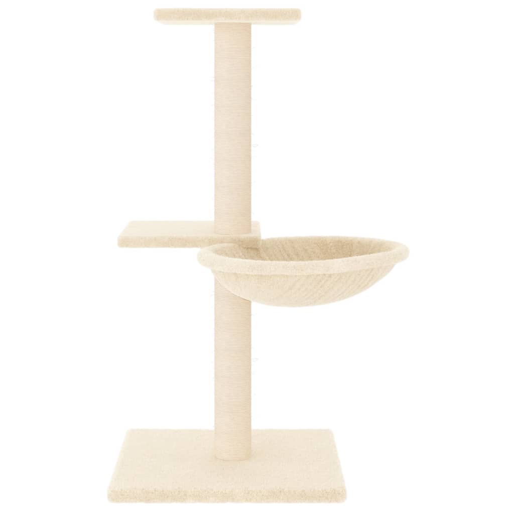 Kassimaja sisalköitega kraapimispostidega, kreemjas, 72 cm