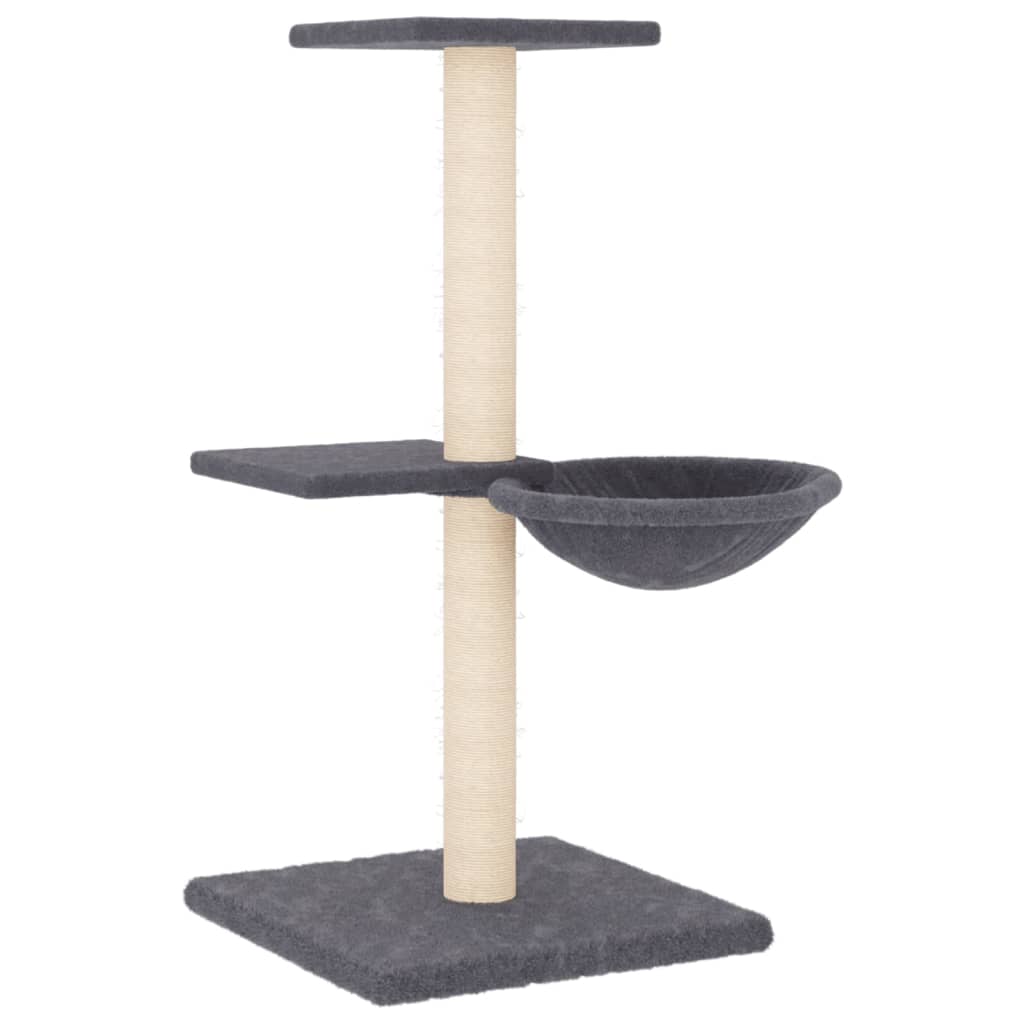 Kassimaja sisalköitega kraapimispuudega, tumehall, 72 cm