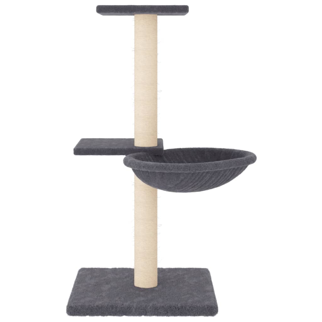 Kassimaja sisalköitega kraapimispuudega, tumehall, 72 cm