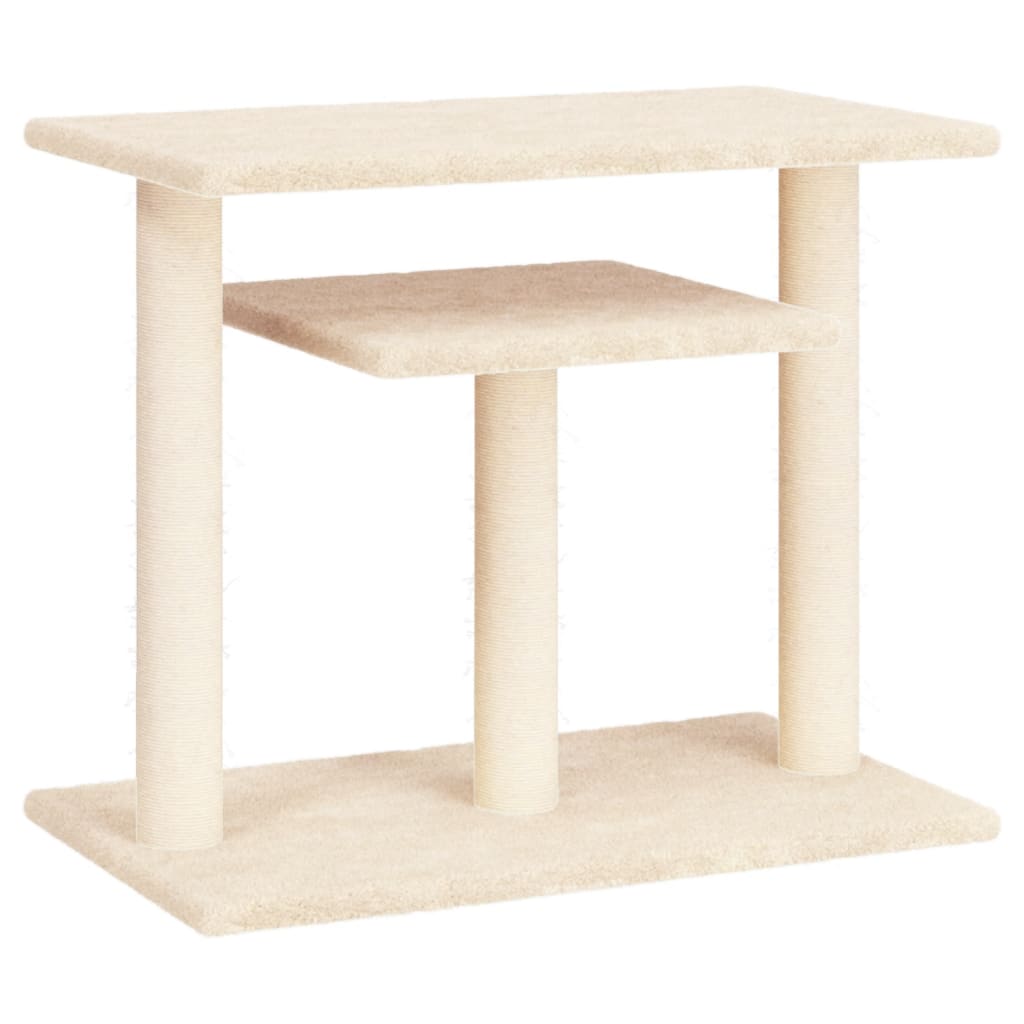Kassi kraapimispuu platvormidega, kreemjas, 62,5 cm