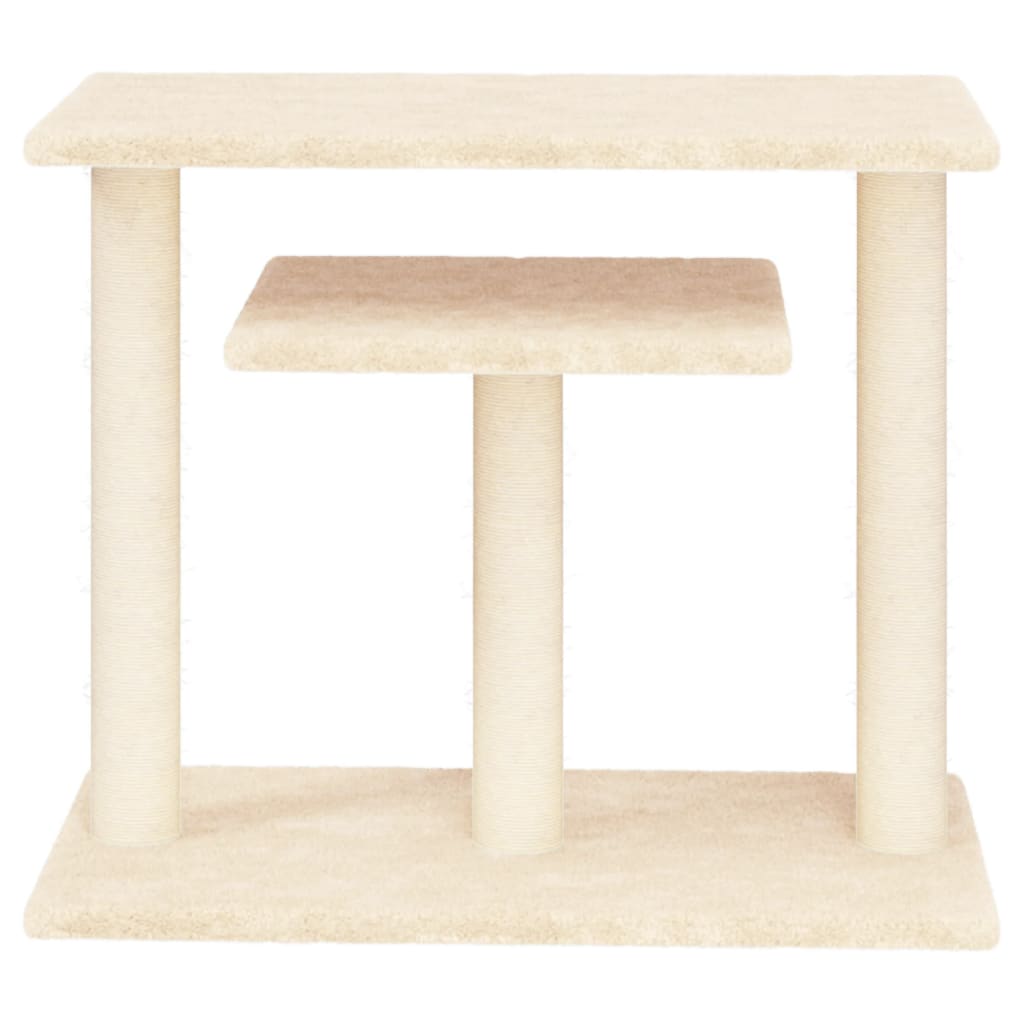 Kassi kraapimispuu platvormidega, kreemjas, 62,5 cm