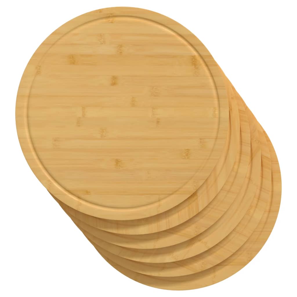 Lõikelauad 6 tk, Ø40x1,5 cm, bambus