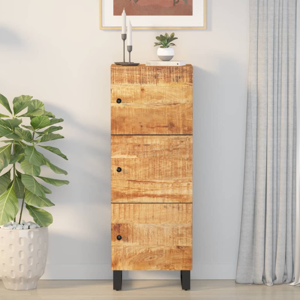 3 uksega kõrge kapp , 40 x 33 x 110 cm, mangopuit ja raud