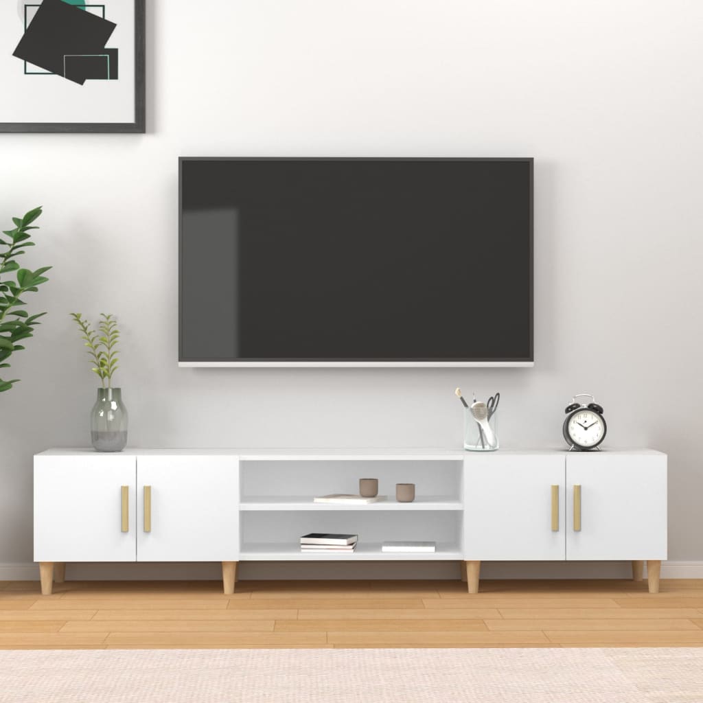 Telerikapp, valge, 180 x 31,5 x 40 cm, töödeldud puit