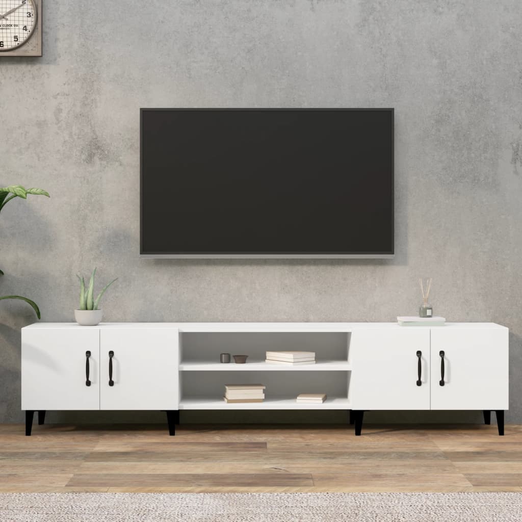 Telerikapp, valge, 180 x 31,5 x 40 cm, töödeldud puit
