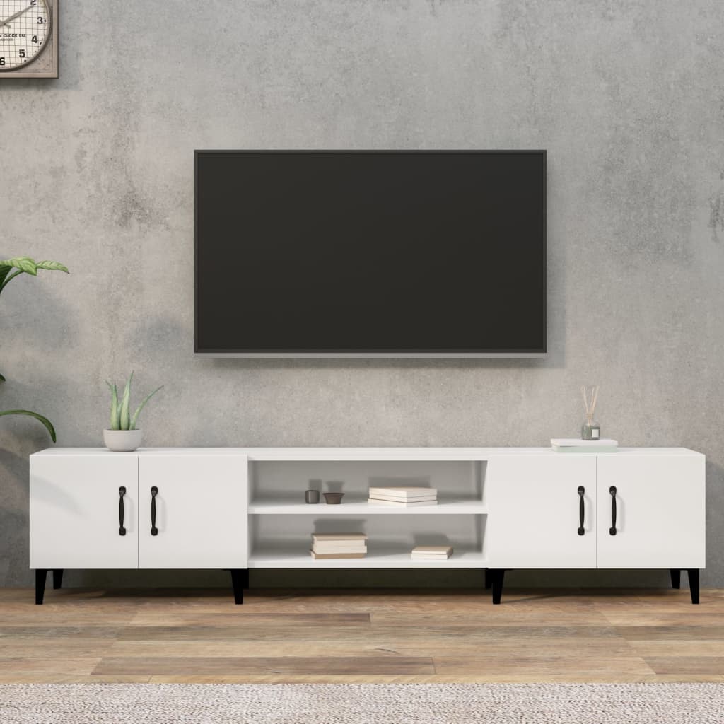 Telerikapp, kõrgläikega valge, 180 x 31,5 x 40 cm, tehispuit