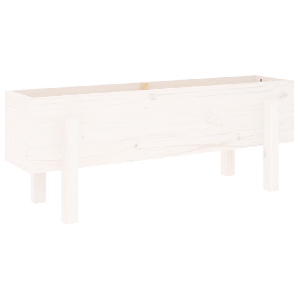 Kõrgendatud aia taimelava, valge, 101 x 30 x 38 cm, männipuit