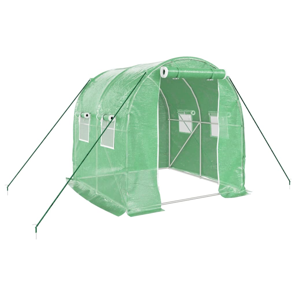Kasvuhoone terasraamiga, roheline, 4 m², 2x2x2 m