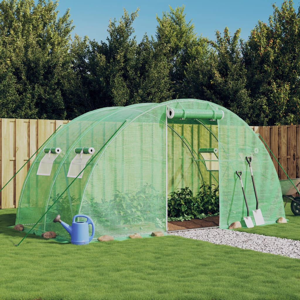 Kasvuhoone terasraamiga, roheline, 8 m², 4x2x2 m