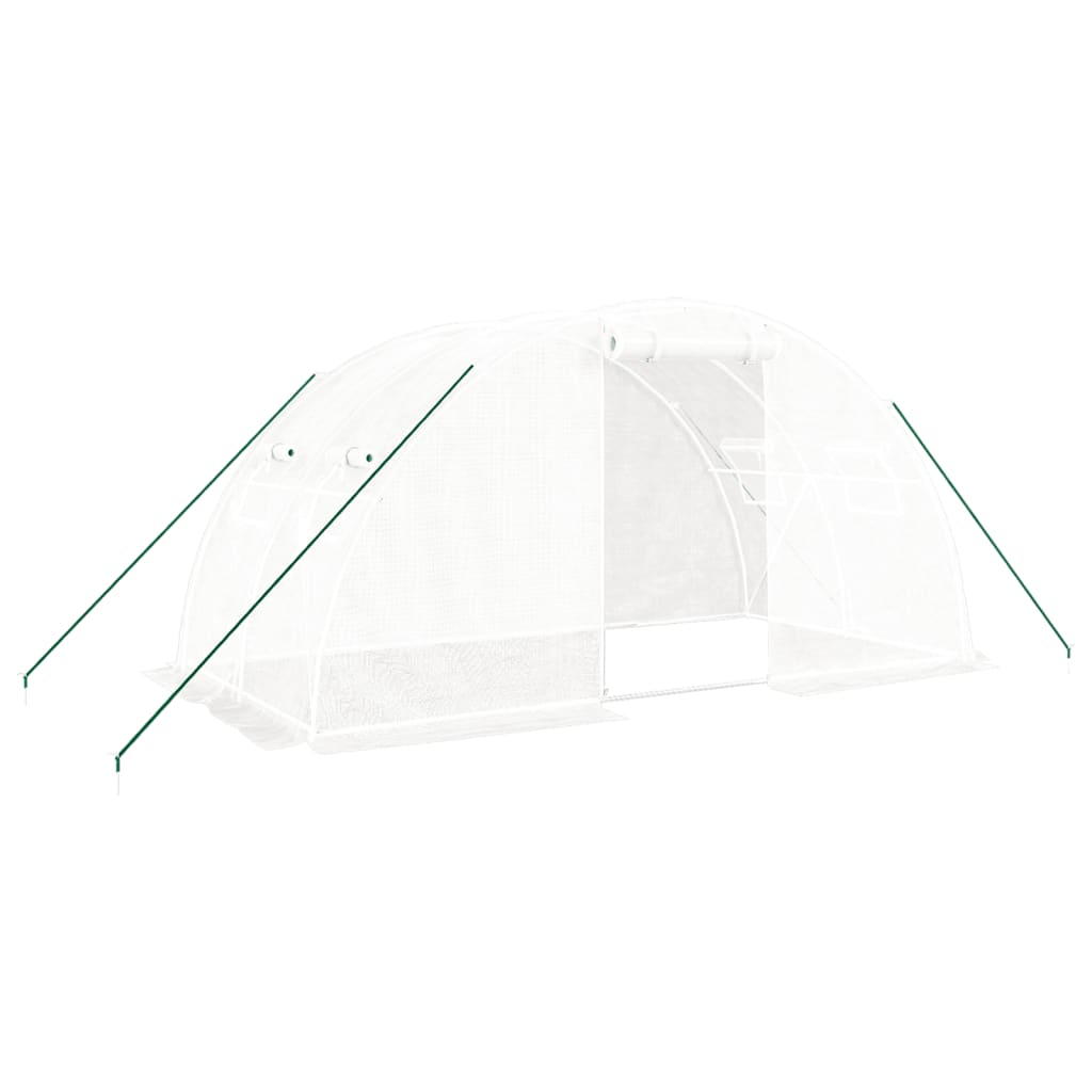 Kasvuhoone terasraamiga, valge, 8 m², 4x2x2 m