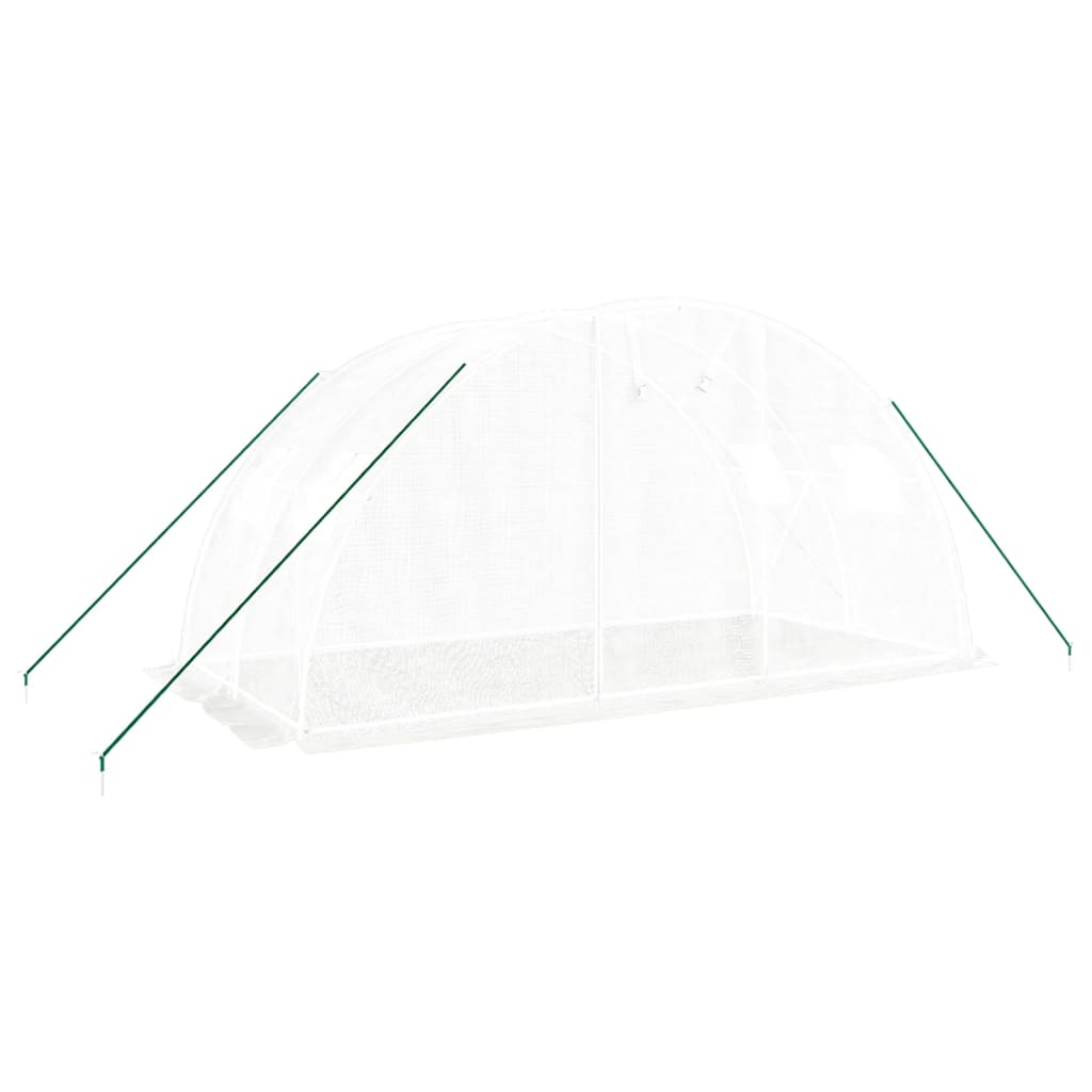 Kasvuhoone terasraamiga, valge, 8 m², 4x2x2 m