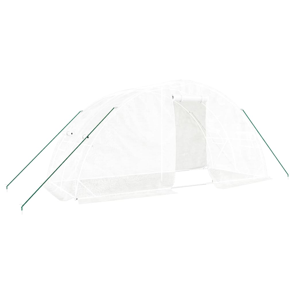 Kasvuhoone terasraamiga, valge, 10 m², 5x2x2,3 m