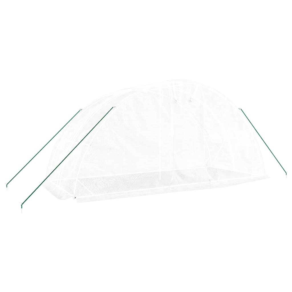 Kasvuhoone terasraamiga, valge, 10 m², 5x2x2,3 m