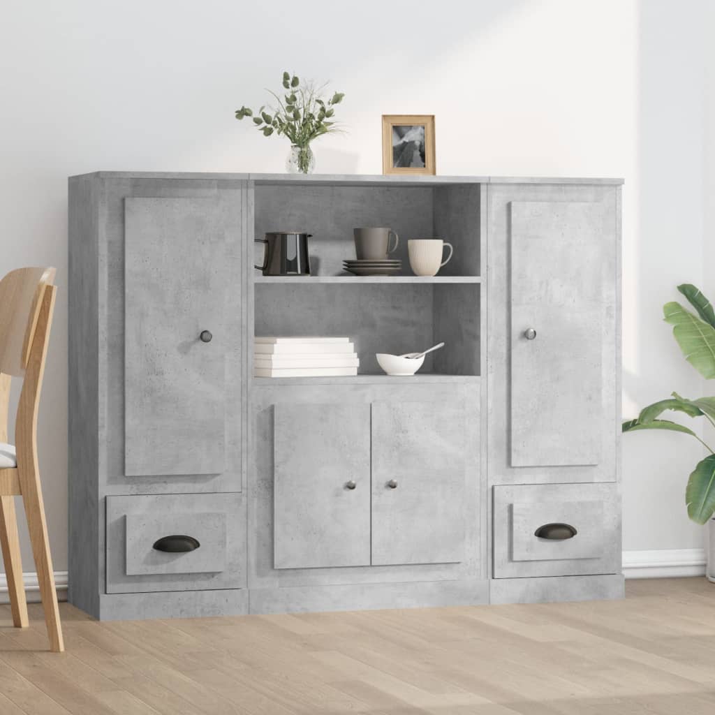 Kõrged kapid 3 tk, betoonhall, tehispuit