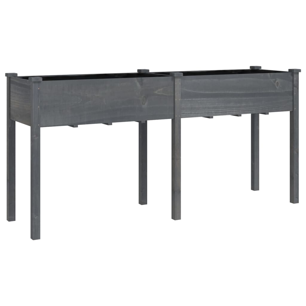 Voodriga taimelava, hall, 161 x 45 x 76 cm, nulupuit