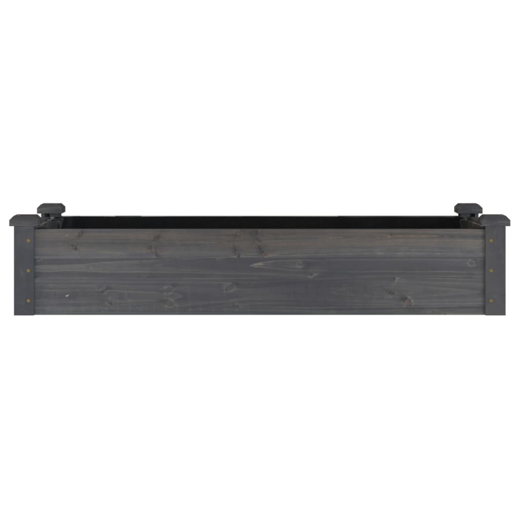Voodriga aia taimelava, hall, 120 x 45 x 25 cm, nulupuit