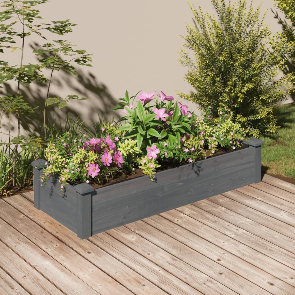 Voodriga aia taimelava, hall, 120 x 45 x 25 cm, nulupuit