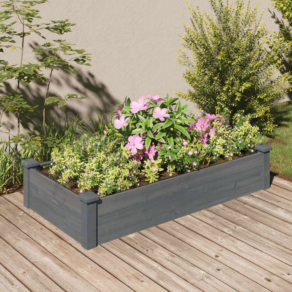 Voodriga aia taimelava, hall, 120 x 60 x 25 cm, nulupuit