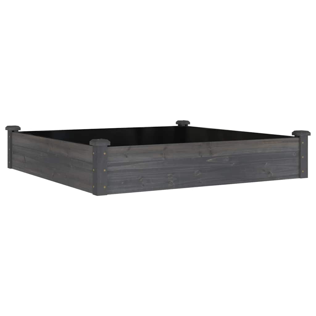 Voodriga aia taimelava, hall, 120 x 120 x 25 cm, nulupuit