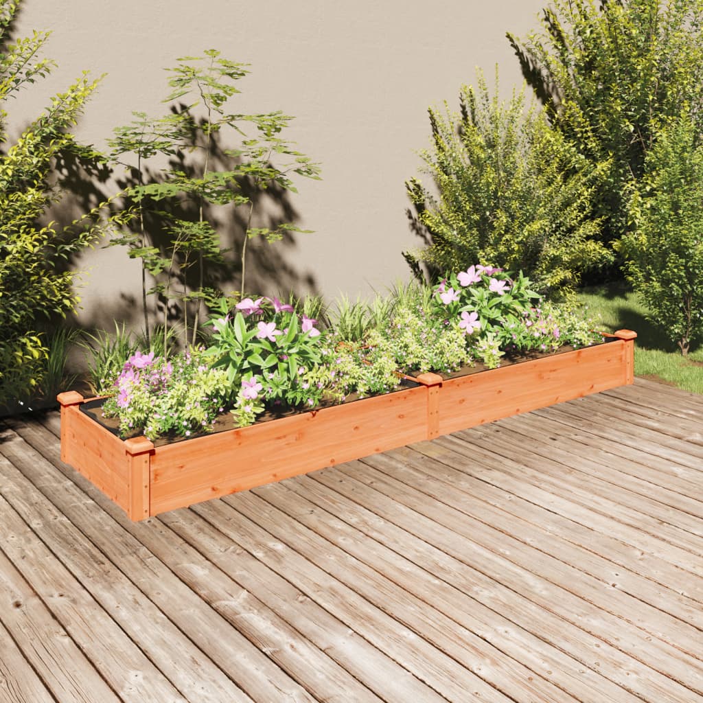 Voodriga aia taimelava, pruun, 240 x 60 x 25 cm, nulupuit
