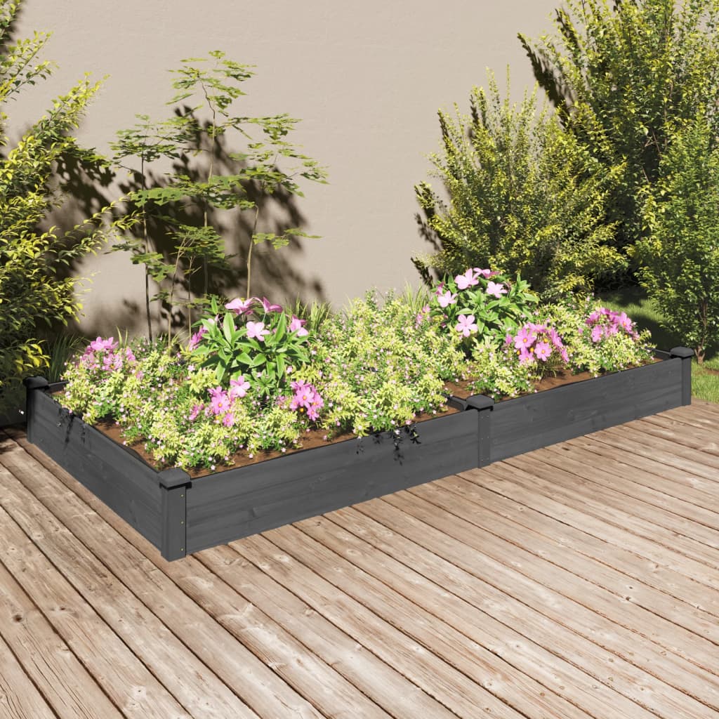 Voodriga aia taimelava, hall, 240 x 120 x 25 cm, nulupuit