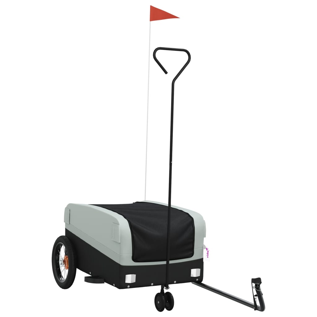 Jalgratta haagis, must ja hall, 30 kg, raud