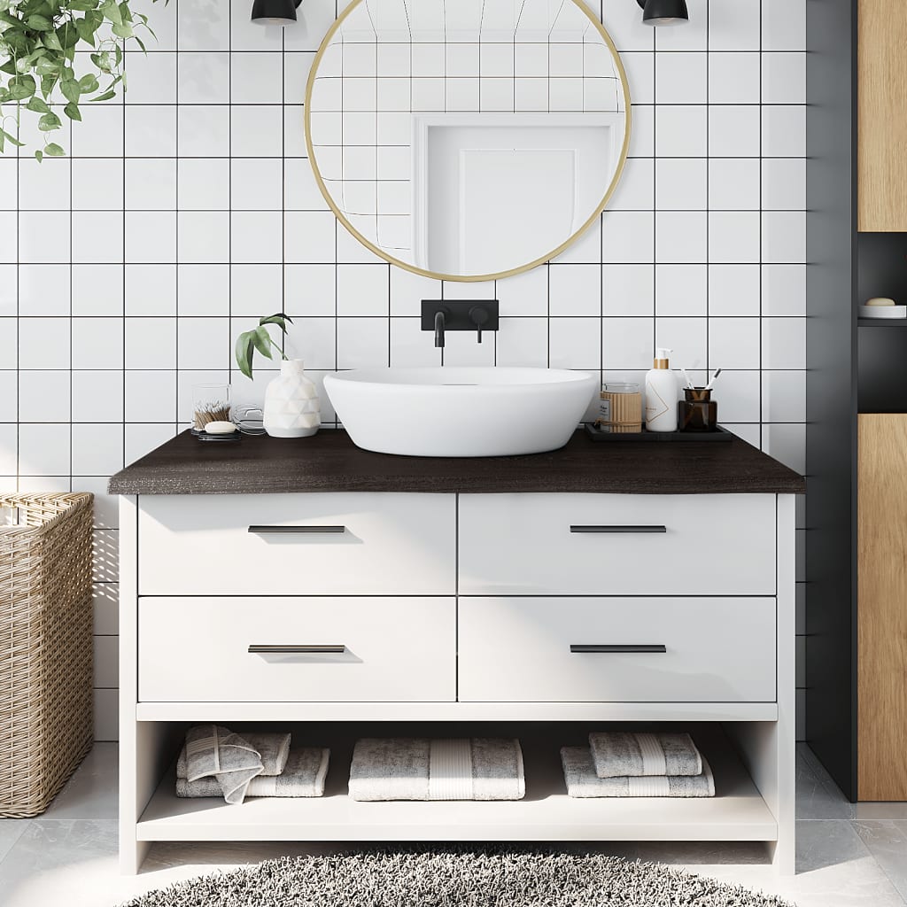Vannitoa tasapind, tumepruun, 100x60x(2-4)cm töödeldud täispuit