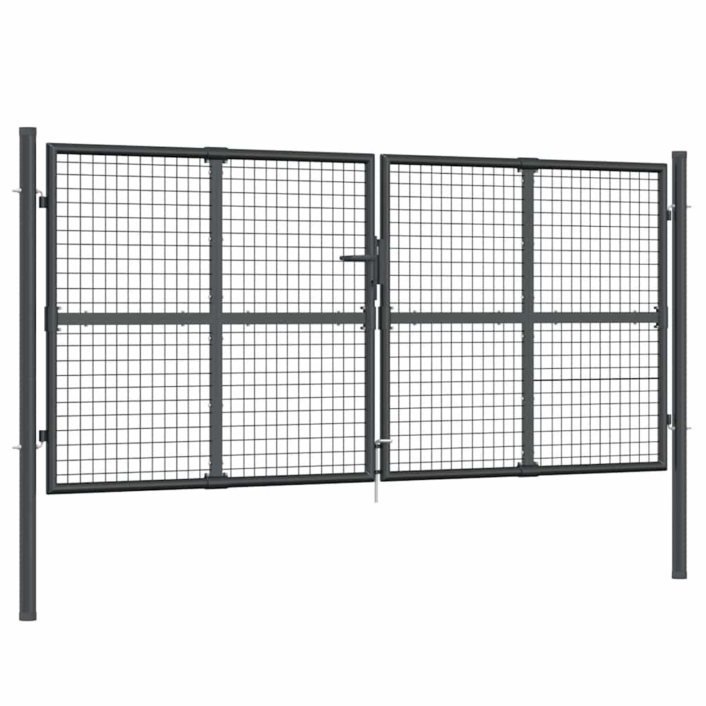 Võrgust aiavärav, antratsiithall, 300 x 125 cm, tsingitud teras