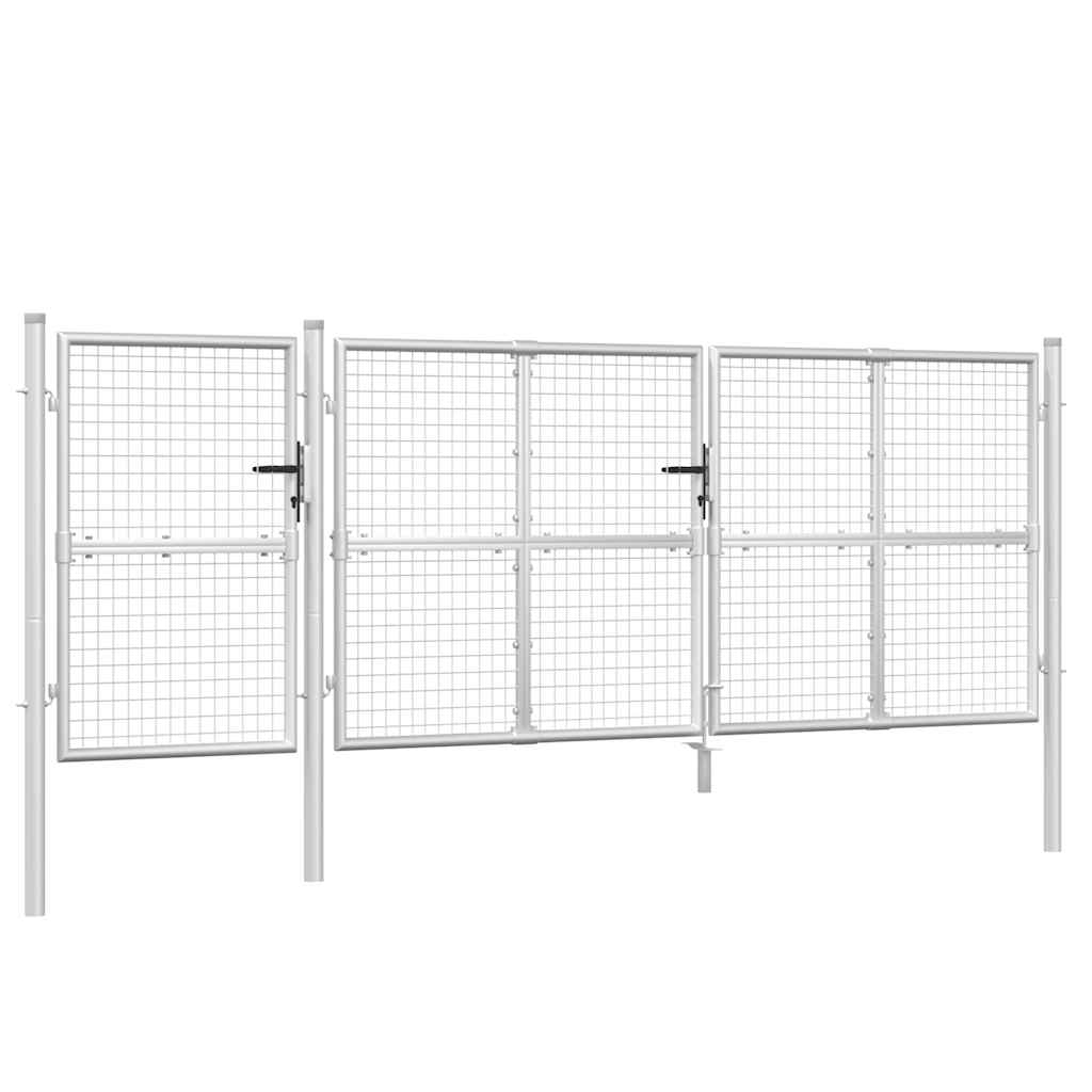 Võrgust aiavärav hõbedane 400 x 125 cm tsingitud terasest
