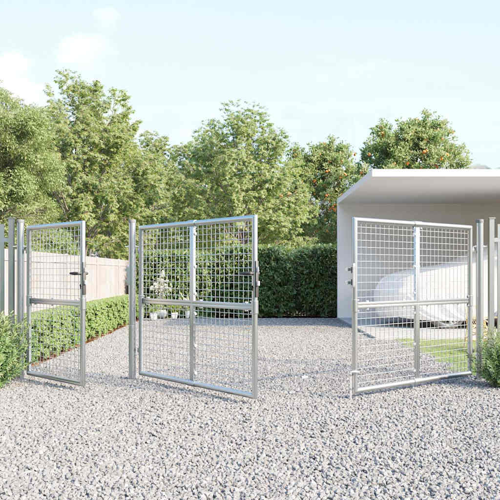 Võrgust aiavärav hõbedane 400 x 125 cm tsingitud terasest