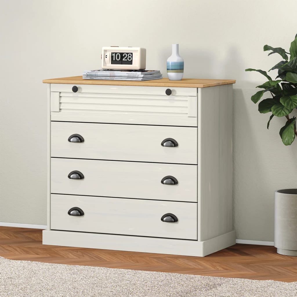 Kummut "VIGO" valge, 80 x 40 x 76 cm, männipuit