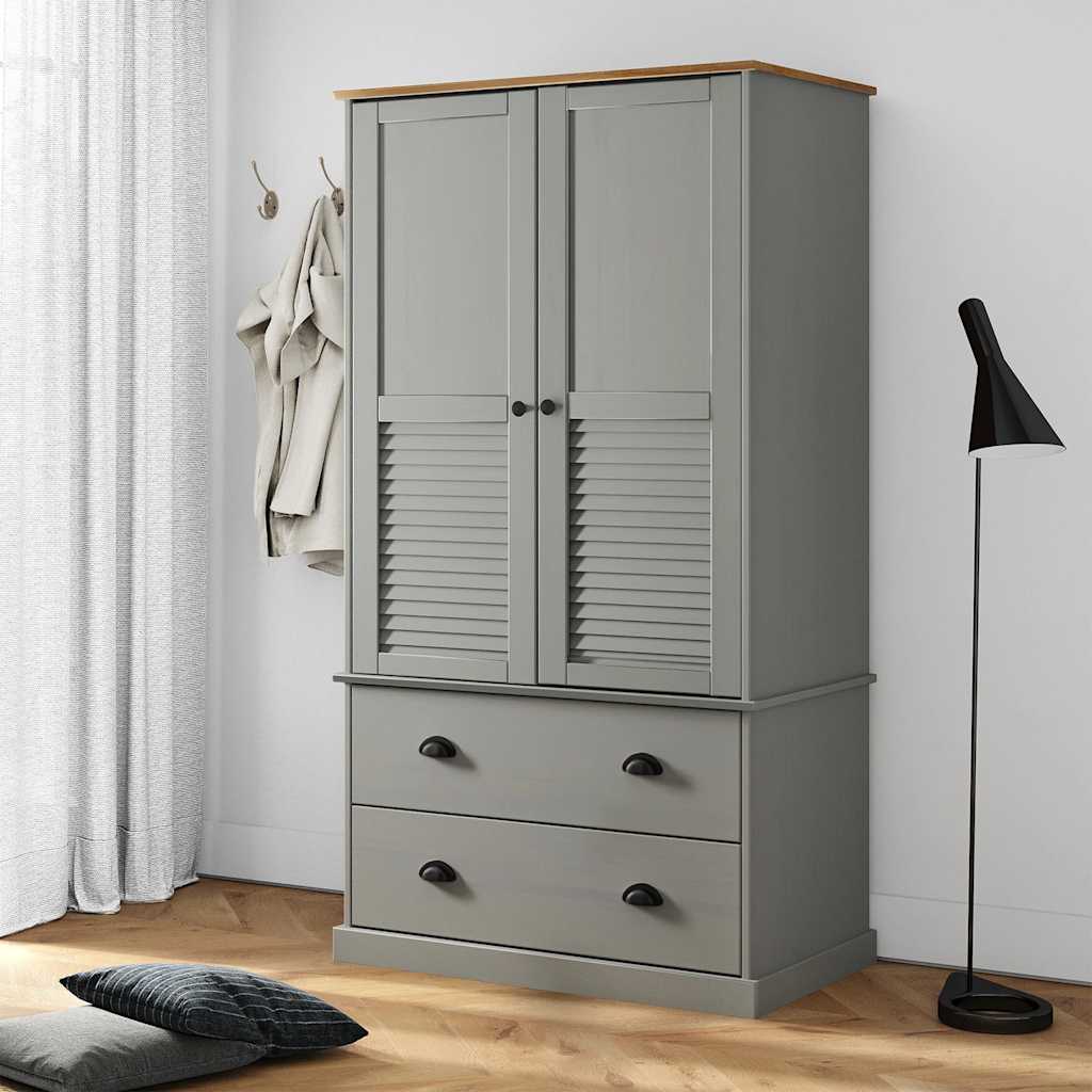 Riidekapp "VIGO", hall, 90 x 55 x 170 cm, männipuit