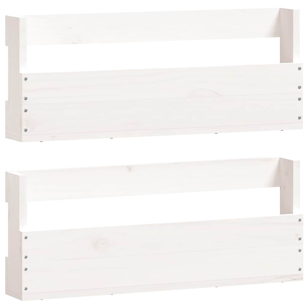 Seinale kinnitatavad jalatsiriiulid 2 tk, valge 59x9x23 cm mänd