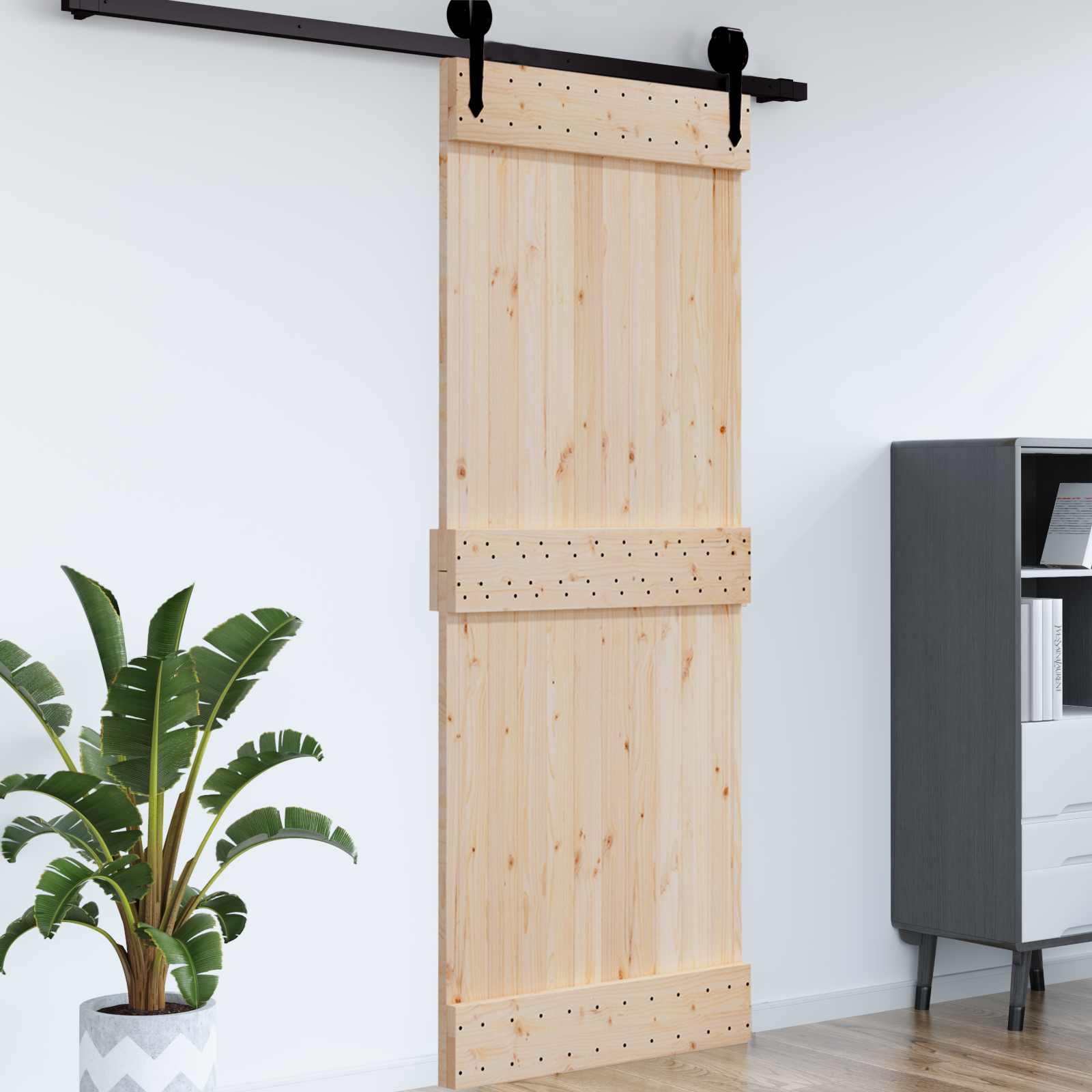 Sile uks NARVIK 95x210 cm Tahke männipuit (töötlemata)