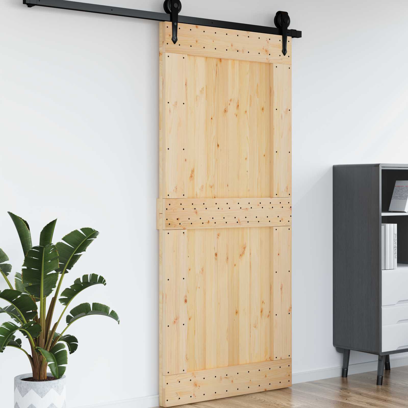 Uks NARVIK 100 x 210 cm Tahke männipuit (töötlemata) Naturaalne