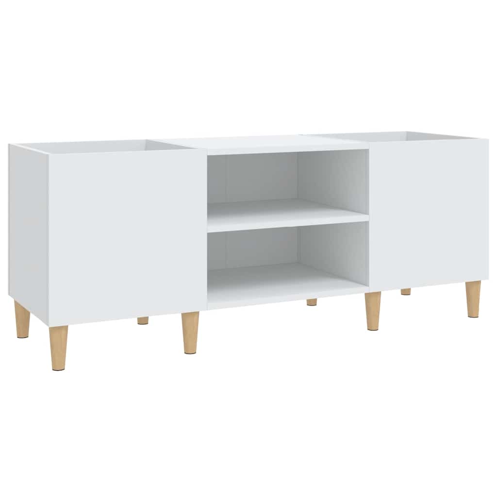 Plaadikapp valge 121 x 38 x 48 cm töödeldud puidust