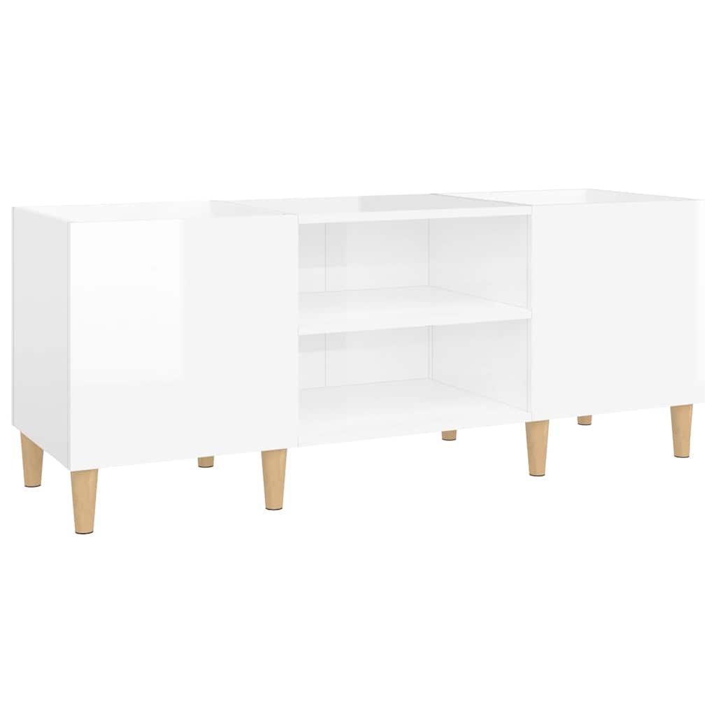 Plaadikapp, kõrgläikega valge, 121 x 38 x 48 cm, tehispuit