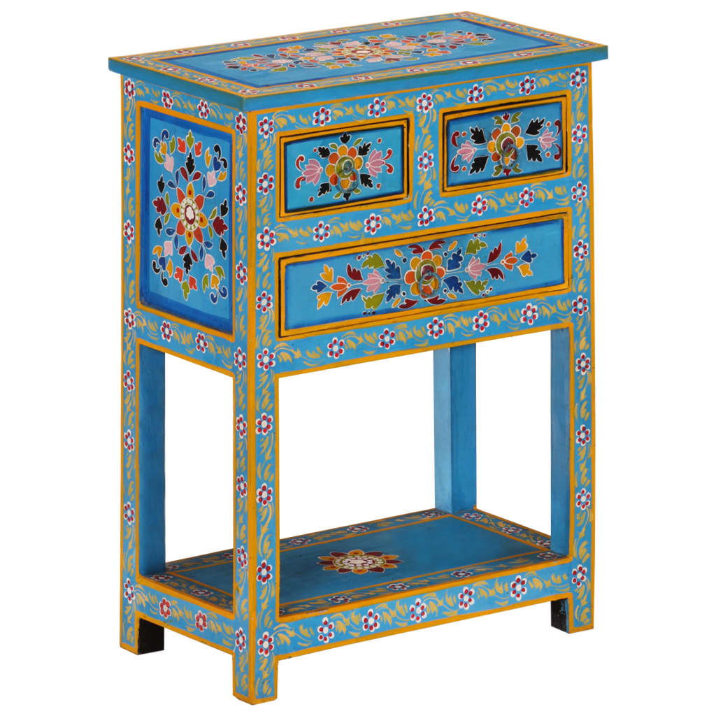 Puhvetkapp, türkiissinine, 55 x 30 x 76 cm, mangopuit