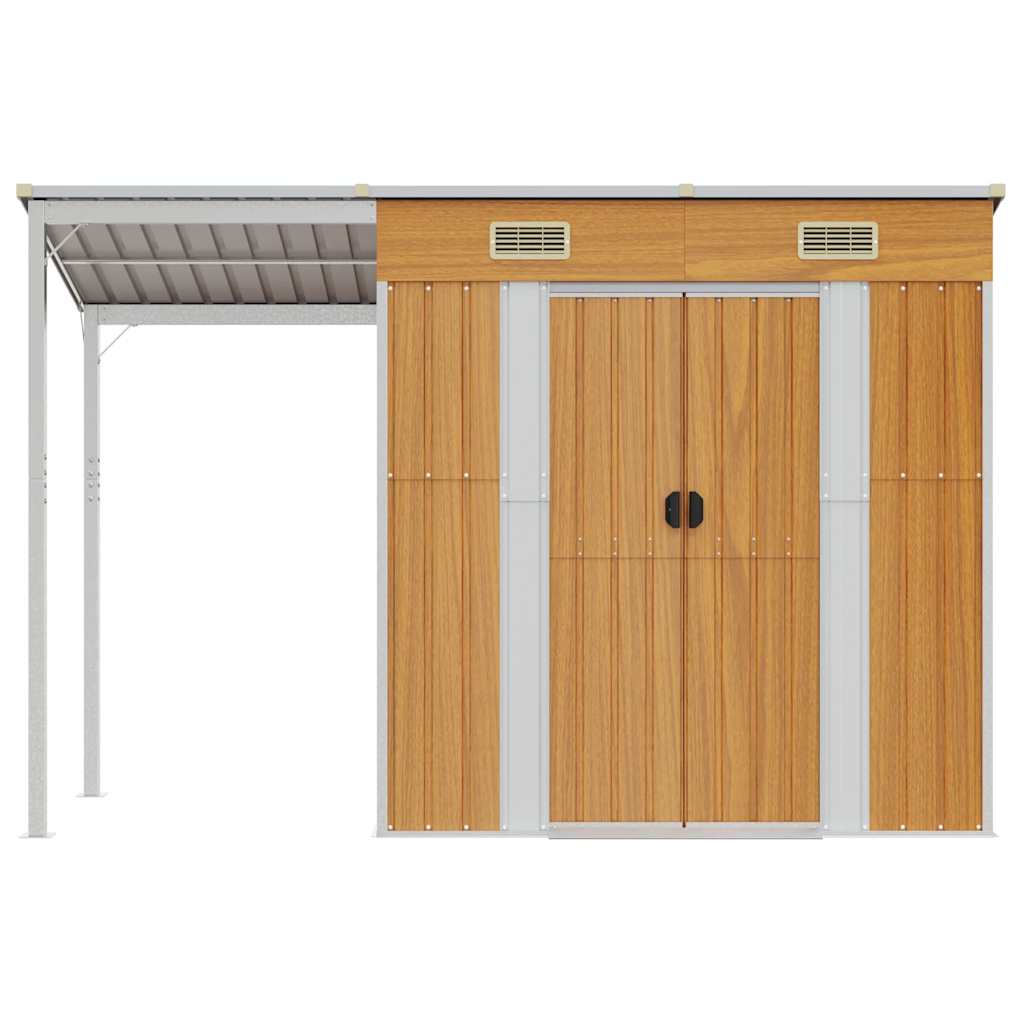 Aiakuur pikendatud katusega, helepruun, 277x107x181 cm, teras